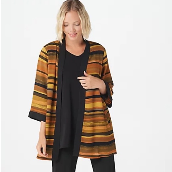 Linea by Louis Dell'Olio Printed Woven Cardigan Size Small A351112 - Picture 15 of 15